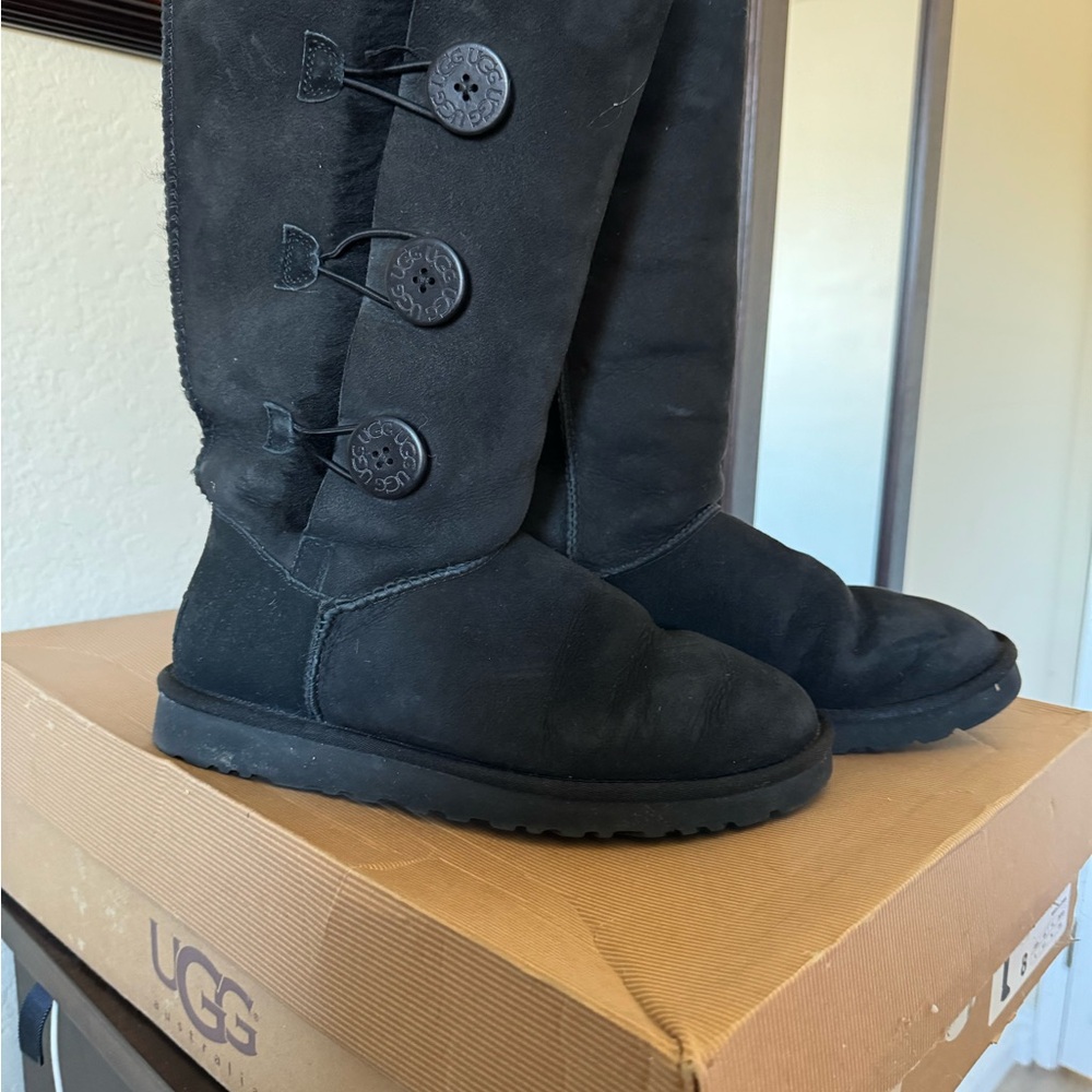 UGG Bailey Triple Button Black Tall Boots